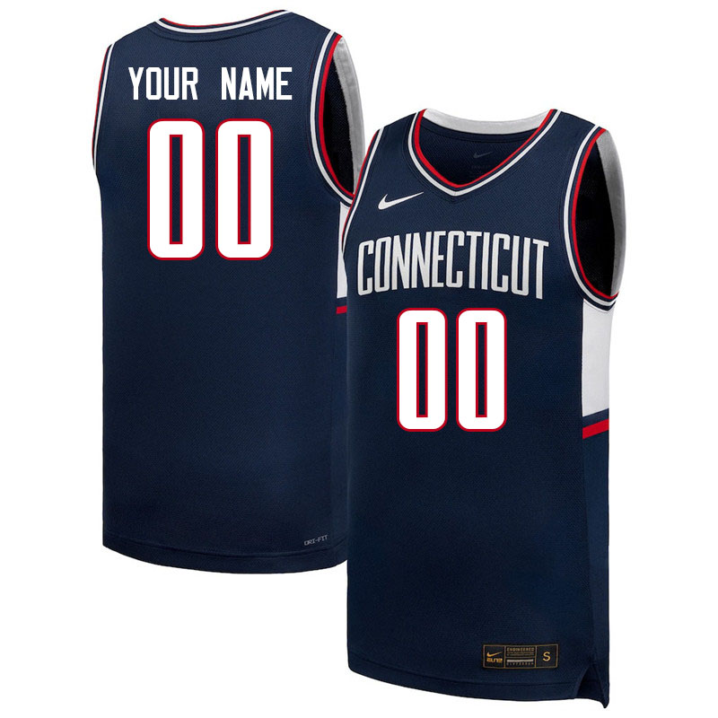 Custom Connectiuct Huskies Name And Number College Basketball Jerseys-Retro Navy